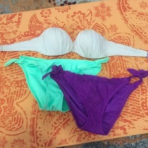 Three swim bottoms and one top.